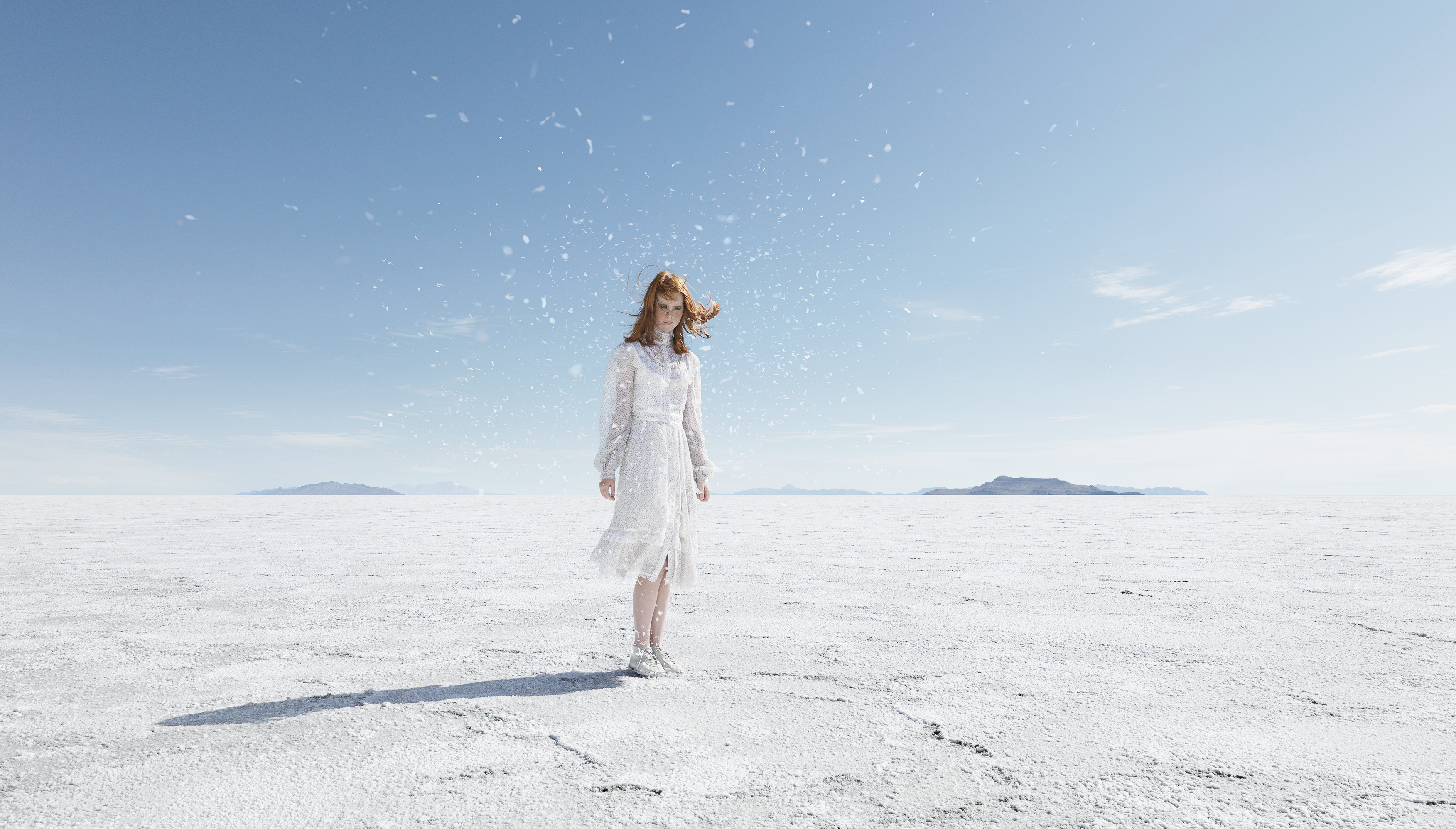 Girl with Swirling Snow